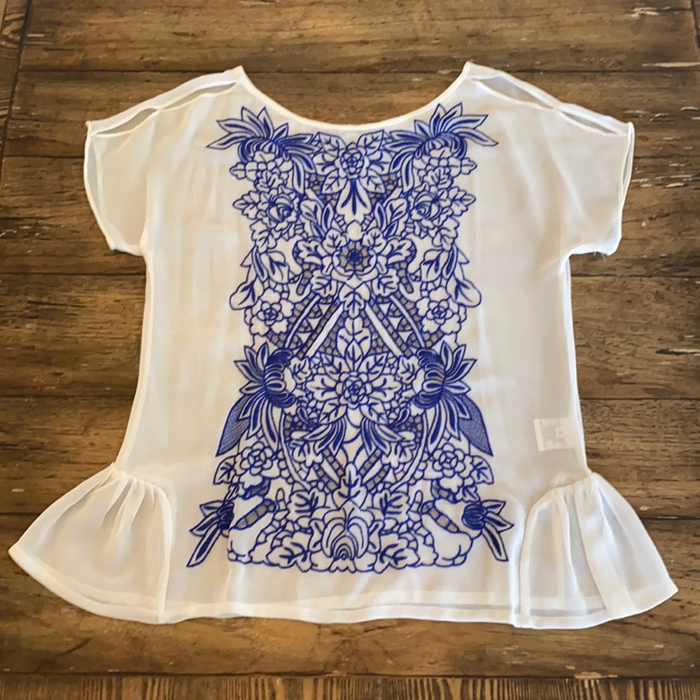 Anthropologie Yoana Baraschi Ivory Blouse